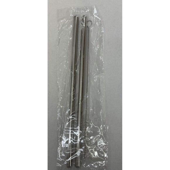 Other - 2 Stainless Steel‎ Drinking Straws w/Cleaner Brush